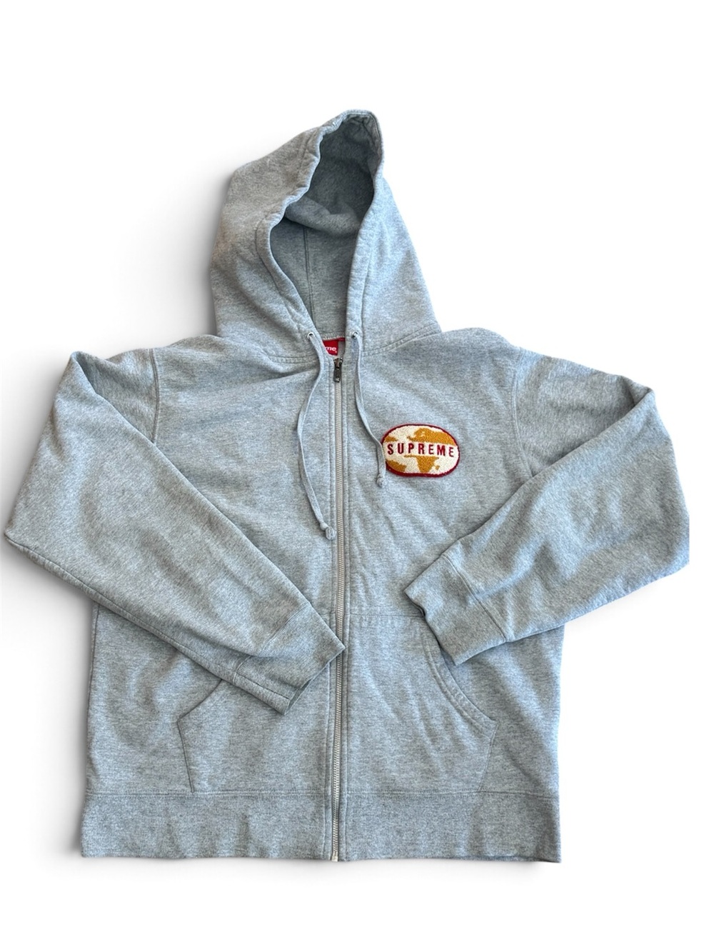 Supreme Worldwide - Light Gray Zip-Up Hoodie Jacket
